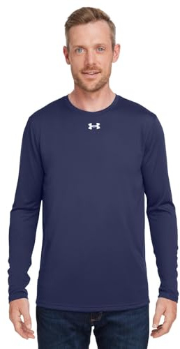 Tech Tee LS T-Shirt by Under Armour, Midnight Navy / White, Medium