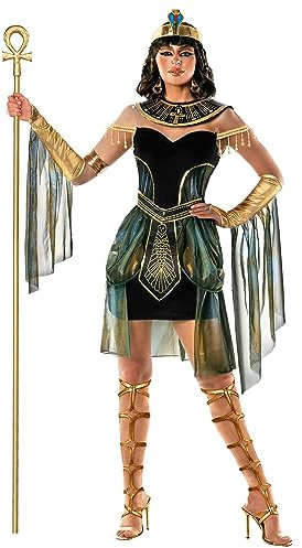 Morph Kostüm Cleopatra Damen, Pharao Kostüm Damen, Ägypterin Kostüm Damen, Cleopatra Kostüm Damen Sexy - Größe L, Schwarz