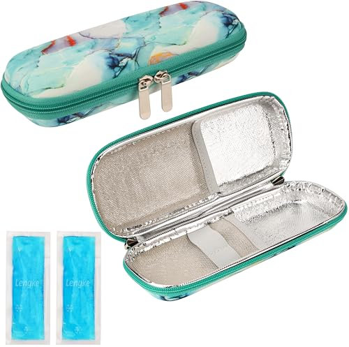 Belle Vous Borsa Termica Insulina con 2 Borse Ghiaccio Riutilizzabili - Borsa Termica Medicinali per Penne di Insulina e altri Prodotti per Diabetici con Design Azzurro