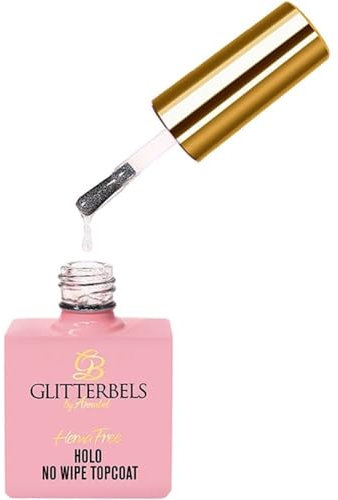 Arc Nails Glitterbels Gel Polish 8ml (Glitterbels Hema-Free Holo No Wipe Top Coat 17ml)