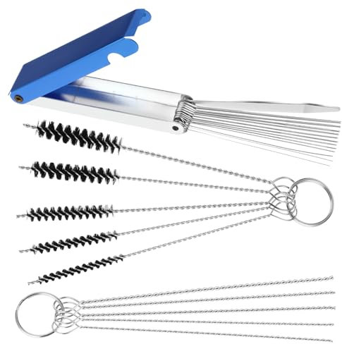 cobee Reinigungs Set für Vergaser zum Entfernen Schmutzablagerungen,13 Reinigungsdrähte 10 Düsenreinigungsnadeln 5 Nylonbürsten Werkzeugsatz für Motorrad ATV Moped Schweißer(3 Stück)