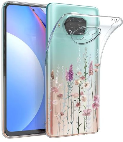 Kaywzo Hülle für Xiaomi Mi 10T Lite 5G,Transparent TPU Handyhülle mit Gemälde Blume Muster,Ultradünn Stoßfester Schutzhülle,Schön Silikon Cover Case-3