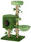 PawHut Árbol Rascador para Gatos 91 cm Torre para Gatos con Cama Hamaca Poste de Yute y Bola Colgante Decorado con Césped y Hojas 50x40x91 cm Verde