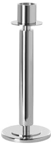 Fink TALIS, Leuchter, Aluminium, Stahl, vernickelt, glatt, silberfarben, L. 9,5 cm, B. 9,5 cm, H. 20 cm, D. 9,5 cm