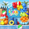 Toyssa Pool Party Decoration avec Ballon Plage & Toile de Fond, Kit Arche Ballon Arc en Ciel, Hawaienne Decoration Anniversaire Tropical Été Décoration de Fête de Piscine pour Enfants Adultes
