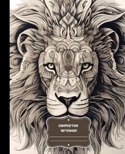 Lion Composition Notebook: Vintage Botanical Illustration Journal with 120 College Rule