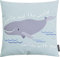 ReWu Kissen Wal Motiv Kinderkissen Sofakissen Dekokissen Tiermotiv Tier Couchkissen Zierkissen Sofa Schlafzimmer Kinderzimmer Geschenkidee mit Füllung Waschbar 45 x 45 cm