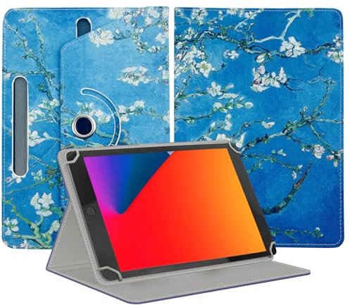 EKAM Universal Stand Folio Case Cover for 7 Tablets, Fire 7, Galaxy Tab E 7.0, Tab A 7.0, Oasis, Lenovo, RCA Voyager & More 6.5-7.5 (Bloosom)