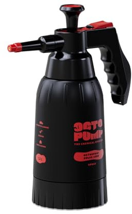 OctoSpray Solve 1200 | Premium-Drucksprüher mit Zerstäuber | 360° Überkopf | 1200 ml | Geeignet für Lösemittel wie Bremsenreiniger | Haus, Garten, Werkstatt und Industrie | Made in Germany