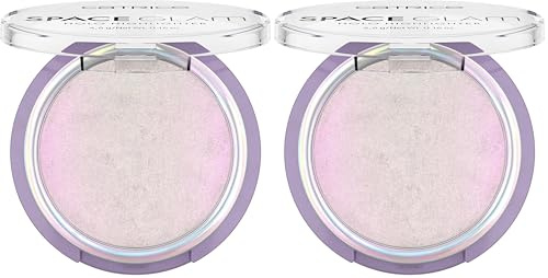 Catrice Space Glam Holo Highlighter, Nr. 010, Mehrfarbig, langanhaltend, sofortiges Ergebnis, intensiv, schimmernd, vegan, ölfrei, ohne Parfüm, ohne Alkohol, 2er Pack (4.6g)