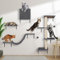 Zvonema Étagères Murales pour Chat, Ensemble Mur d'escalade pour Chats, Muraux Confortables en Peluche avec Griffoir, Arbre a Chats Mural Stable pour Grands et Petits D'intérieur Jusqu'à 10 kg,Gris ﻿