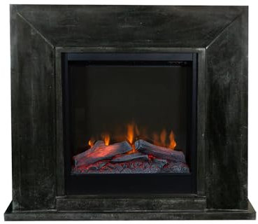 Xaralyn - Elektrokamin Nero ELE-SBP - Anthrazit, Schwarze Naturstein-Kaminverkleidung - 1500 Watt Heizung - Fernbedienung