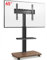 AOKCOS Mobile TV Stand on Wheels with Wooden Base and Shelf for 32-65 inch TVs, TV Floor Stand Height Adjustable Swivel Tlit, up to 40 kg max. VESA 400x400mm