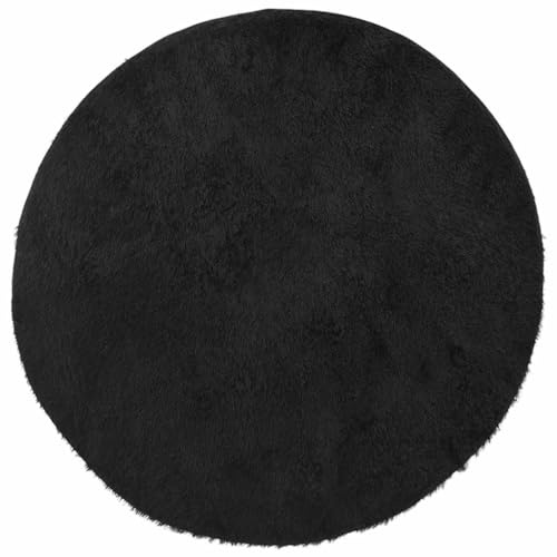 vidaXL Shaggy Rug High Pile NAVARRA Black 100x100 cm Polyester, Area Rug, living room rug, bedroom rug, fluffy rug, modern rug, non-slip rug, foldable rug