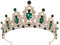 BinPhorm Kristall Tiara Krone für Damen,Elegante Brautkrone Hochzeit Prinzessin Diadem mit Grünem Glitzer Perfekt für Geburtstag ELSA Kostüm Torte & Hochzeitsbraut Mädchenkrone & Goddess Crown