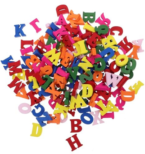 TOYANDONA 200stücke Bunte Holzbuchstaben Aus Holz Zum Basteln Dekorieren Und Aufhängen Im Wohnzimmer Arbeitszimmer Oder Hotel Naturbelassene Große Buchstaben Für Diy-projekte Und Partydeko