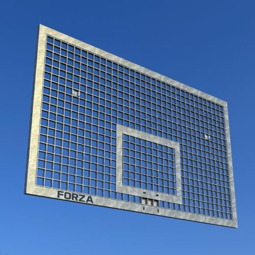 FORZA Panneau de Basket-Ball Anti-Vandalisme en Acier | Panneau Arrière Durable et Résistant aux Intempéries | Utilisation Intérieure et Extérieure [Panneau Seul] (Match (181 cm x 106 cm))