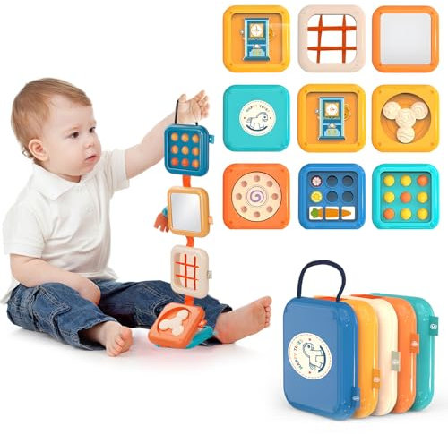 ZHAO GE Montessori Motorikwürfel Spielzeug für Babys, Busy Activity Cube für Kleinkinder, Reise Spielzeug, Reiseaktivitäten Busy Board für Montessori Spielzeug, Motorikbrett Kleinkind Spielzeug