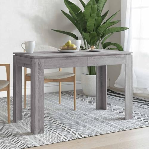 Homvdxl Esstisch für 4 Personen, 120x60cm Rechteckiger Esszimmertisch mit Holzoptik, Küche Esstisch für Wohnzimmer, Küche, Esszimmer - Graue Eiche