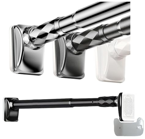 Heavy Duty Tension Curtain Pole No Drilling,Spring Tension Rods Shower Curtain Rod,Adjustable 16 To 196 Inch,Expandable Spring Loaded Curtain Rod,Doors And Windows,With Card Tray(White,160-250cm)