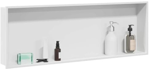 vidaXL Niche de Douche Blanc 90 x 30 x 9,5 cm Acier Inoxydable