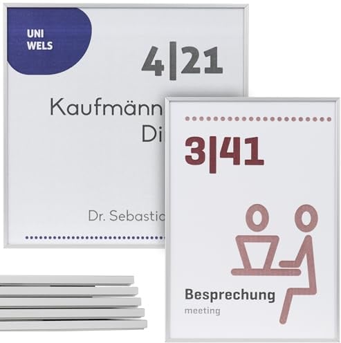 SCHILDER Systeme FORMO.einschub-light Türschild aus Aluminium – silber eloxiert, entspiegelt, mit Einschub – 5er Set – verschiedene Größen–Büroschild zur Selbstbeschriftung (Silber, 151,5 x 151,5 mm)