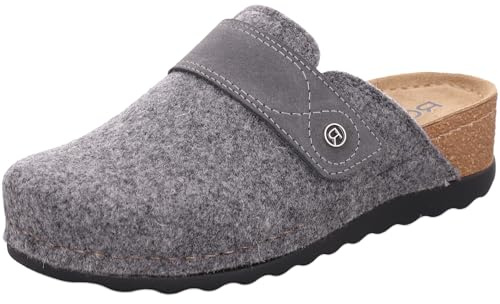 Rohde Damen Pantoffel Klett Hausschuh Lederdecksohle Keilabsatz Soave-40 6053