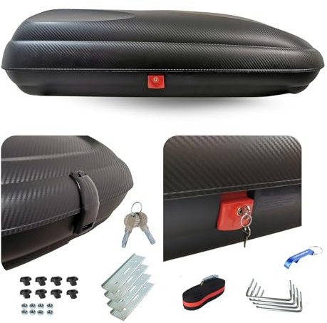 Dachbox VDP-BA400 + Relingträger CRV107ANERO kompatibel mit BMW Serie 5 Touring (F11) 2010-2017