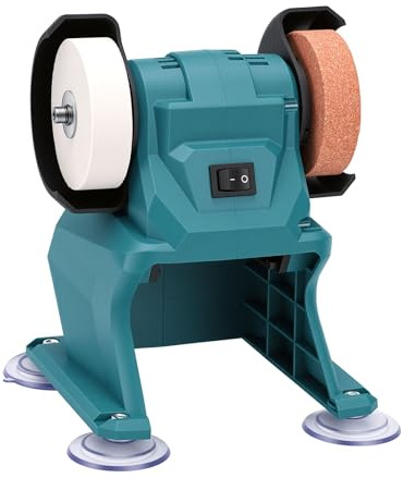 Depisuta Mini Smerigliatrice da Banco, 5500 Giri/min Rettificatrice Elettrica Multiuso con 2 Mole, Levigatrice Elettrica da Banco per Metallo, Legno, Fabbricazione di Coltelli, Lucidatura