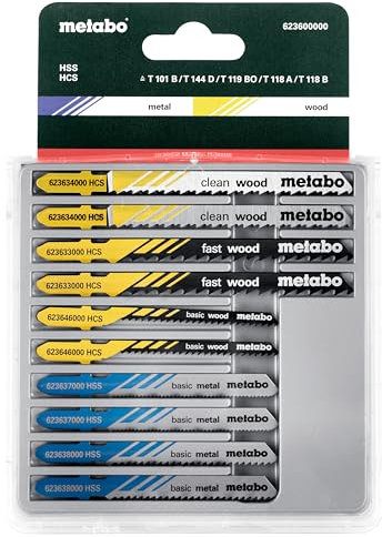 Metabo Stichsägeblattsortiment 3 – 623600000 – Für Holz, Metall und Kunststoff – HCS/HSS - 10-teilig