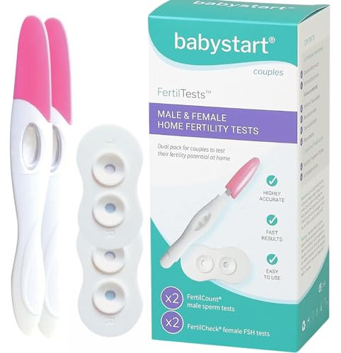 FertilTests par babystart | Test de Fertilité pour Couple | 2 tests pour femme FertilCheck + 2 tests pour homme FertilCount | Indique vos chances de conception - Fiable et simple d'utilisation