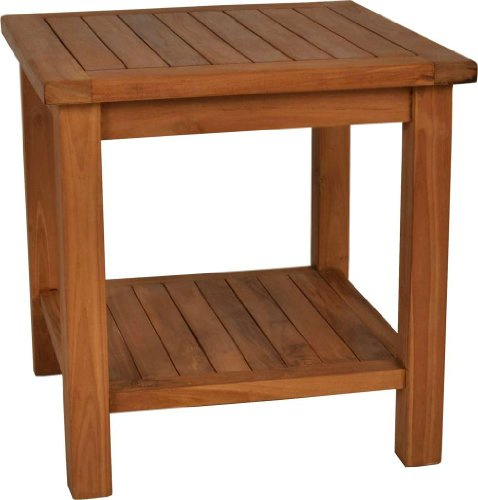 MiaMöbel Gartentisch 50x50x50 cm Gartenmöbel Outdoor Modern Massivholz Teak Honig