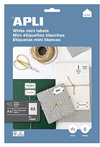 APLI Etiketten weiß bedruckbar Permanent-Klebstoff 10 hojas weiß