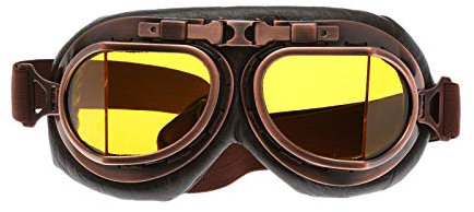 MUXSAM 1Stück Schutzbrillen Sonnenbrille Vintage Motorradbrille Fliegerbrille für Fahrrad Skibrillen Vintage Motorräder Brille für ATV Bike,Gelb
