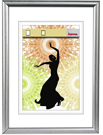 Hama Kunststoffrahmen Madrid (Rahmengröße 21 cm x 29,7 cm, Fotogröße 15 cm x 20 cm, 1 Foto pro Rahmen, elegant, einfach, klassisch) silberfarben