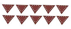 Scheppach Wand & Deckenschleifer Schleifscheiben (10 Stück) | für DS930 / DS210 | Körnung 150 | Klett-Schleifpapier Set | dreieckig | gelocht für Absaugung | Wandschleifer Schleifmaschine Schleifgerät