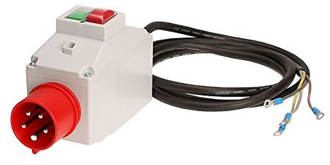 KlingerBorn Gehäuse K3100 für Motorschutzschalter | Mit CEE-Kragenstecker 400V/16A und 2m Motorleitung | Ohne Schaltgerät | IP54, Grau 7035 – Ideal für ISKRA MS25 Nachrüstung