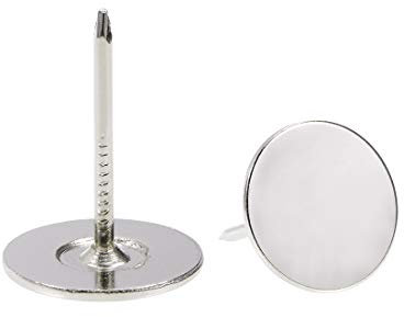 sourcing map Upholstery Nails Tacks 19mmx25mm Flat Head Furniture Nails Silver Tone for Furniture Sofa Headboards, 25 Pcs