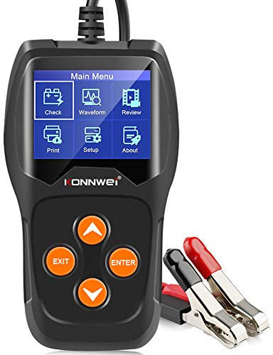 KONNWEI KW600 12V Automotive Battery Tester Professional 100-2000 CCA 220AH Car Battery Load Analyzer and Alternator Tester for Car/Boat/Motorcycle