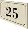 DECOHO - Numéro de boîte aux Lettres personnalisé Gravure Laser - Plaque PVC Beige Chiffres Noirs - 12x8 cm, adhésif 3M, Usage intérieur - Beige