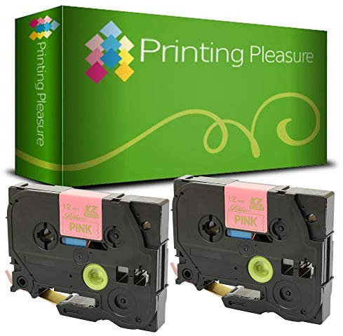 Printing Pleasure 2x TZeRE34 Gold auf Rosa 12mm x 4m Textil-Schriftband kompatibel für Brother P-Touch PT-1000 H100/LB/R H105 H200 D200/BW/VP D210VP D400VP D600VP E100/VP E300/VP E550/W/WVP P700 P750W