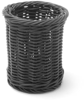 HENDI Besteckbehälter, Besteckfass, Besteckkorb, Utensilienhalter, Küchenutensilienhalter, Besteckkasten, Besteckmulde, ø100x(H)120mm, Schwarz