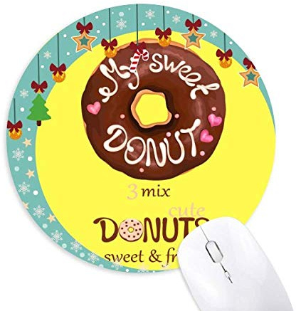 Schokolade Doughnut Dessert SüÃŸspeise Maus Pad Jingling Bell Round Rubber Mat