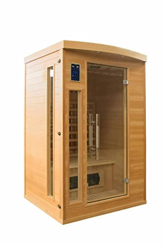 HOLL S COMFORT DESIGN SAUNAS France Sauna - SN-Apollon-Q2 - Sauna Infrarouge Apollon - Bouton on/Off - Purification de la Cabine par Ioniseur - Chromothérapie 7 Couleurs - 2 Places