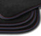 Bär-AfC Auto Fußmatten Premium passend für VW Golf 3 Cabrio 1993-1998, Autoteppiche Velours Schwarz, Nubuk Band Schwarz, Doppelnaht Rot + Blau, Set 4-teilig, VW09772