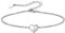 Silvora Buchstaben Armband Silber 925 Damen mit Initial J Anhänger Armkette Herz Anhänger 16cm+5cm Alphabets Armbänder Initialen Kettenanhänger für Mädchen