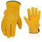 Vgo... Gants de Travail de Sécurité en Cuir pour Hommes - Jardinage, Gréeur, Constructeur (CB9501, Or, 8/M, 1 Paire)