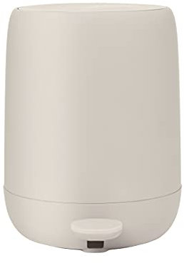 Blomus -SONO- Treteimer mit Soft Close, Abfalleimer, Kosmetikeimer, Mülleimer mit Pedal, sanfte Schließung, Farbe Moonbeam, Material Kunststoff, Silik