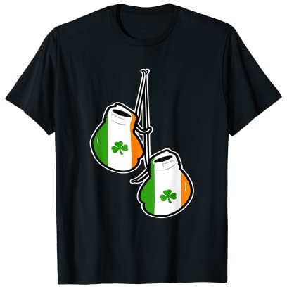 Ireland Flag Shamrock Irish boxing gloves St Patrick's Day T-Shirt