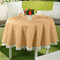 EMHELLE Gartentischdecke Garten Balkon Terrasse Tischdecke Camping Picknick Rund Oval Eckig Außen und Innenbereich Rutschhemmende Oberfläche mit weißen Fransen (130 cm Rund, Beige)